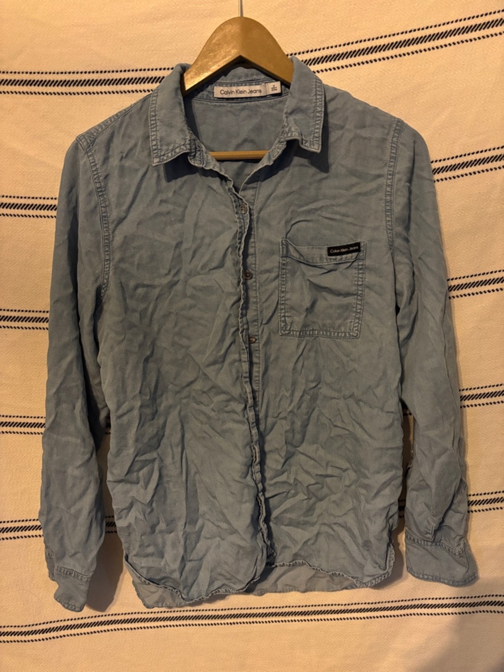 Calvin Klein Jeans Pale Blue Denim Button-Front Shirt